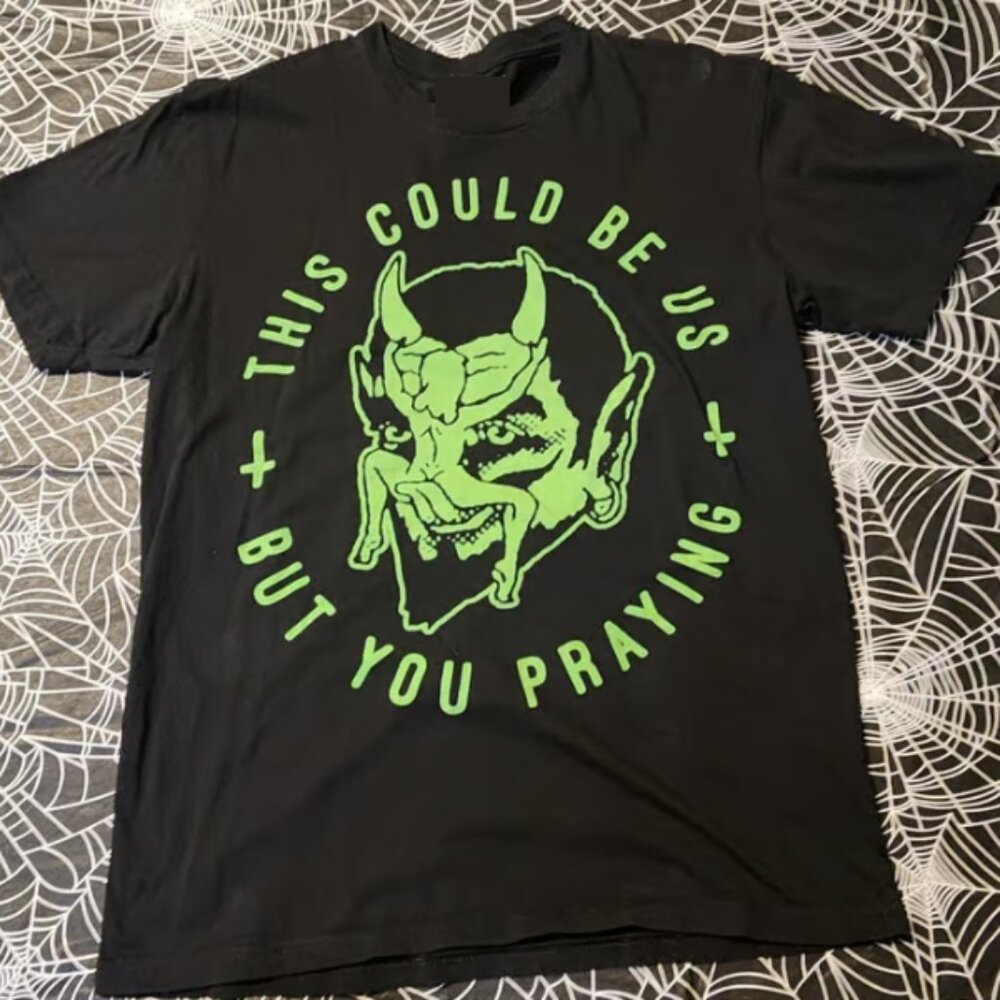 BlackCraft Graphic Tee | Demon Neon Green Shirt | Dark Humor T-Shirt